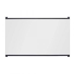 Whiteboard with black frame, suitable for presentations and brainstorming sessions.