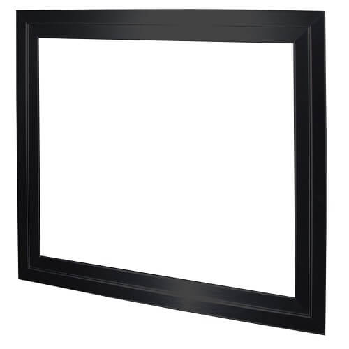 Black picture frame with a simple, modern design, featuring a smooth finish and no artwork inside.
