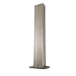 Stainless steel vertical post with a square base, suitable for outdoor or indoor use as a support or decorative element.