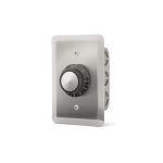 Stainless steel wall-mounted control knob with adjustable settings from OFF to LO and 1-5.