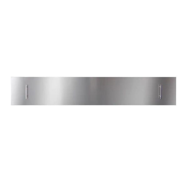 Sleek stainless steel shelf with modern handles, ideal for home or office organization.